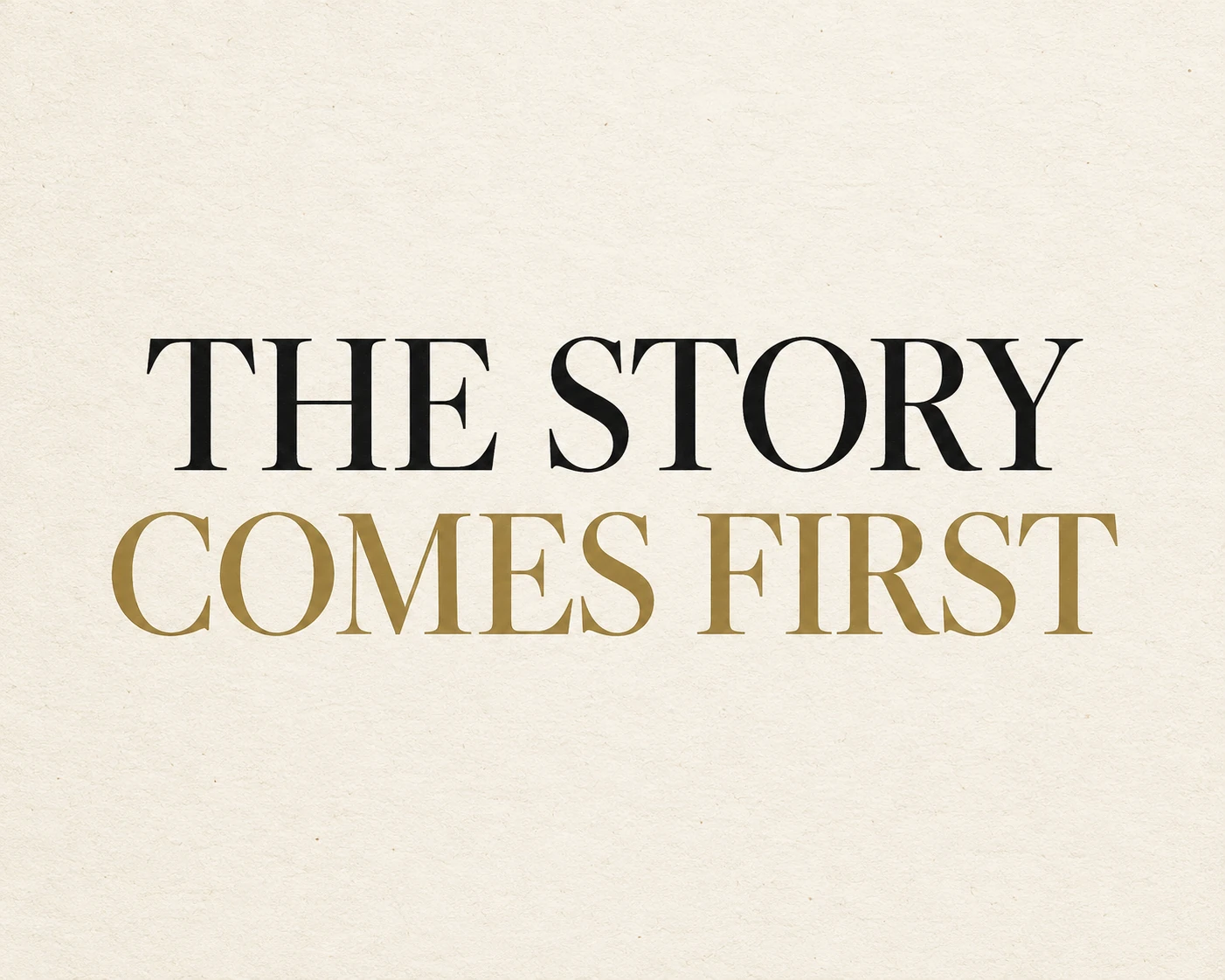 The story comes first — an editorial typographic composition